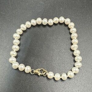 Real Pearl Bracelet Dee Berkley with Gold Overlay Sterling 925 Clasp DBJ